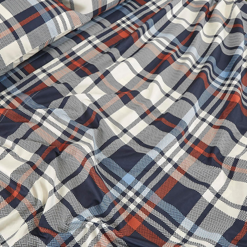 Microfiber Plaid Sheet Set, King