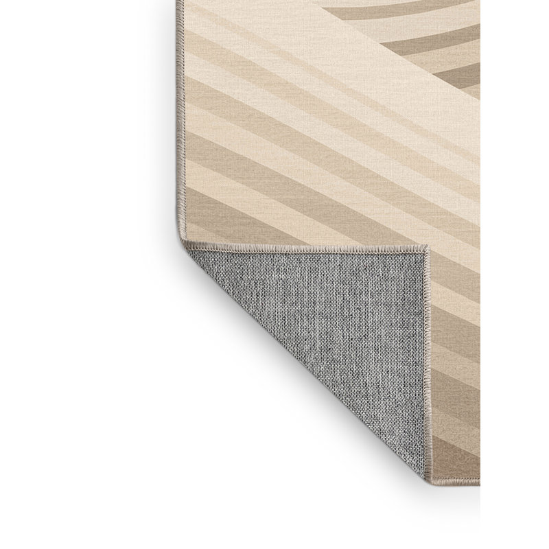 Tapis côtier beige lavable à la machine Paxon, 4 x 6