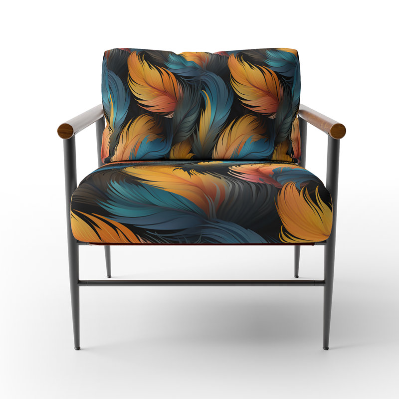 Chaise subtile à motif de fleurs et de motifs rembourrés à motif de feuilles subtiles