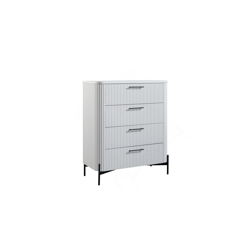 Commode 4 tiroirs - Blanc, Blanc