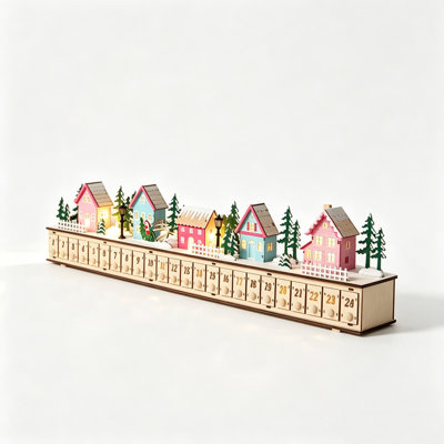 Village Construction Calendar Home Reflections Christmas Village Advent Calendar Wooden Christmas Village Advent Calendar With LED Lights And 24 Drawe