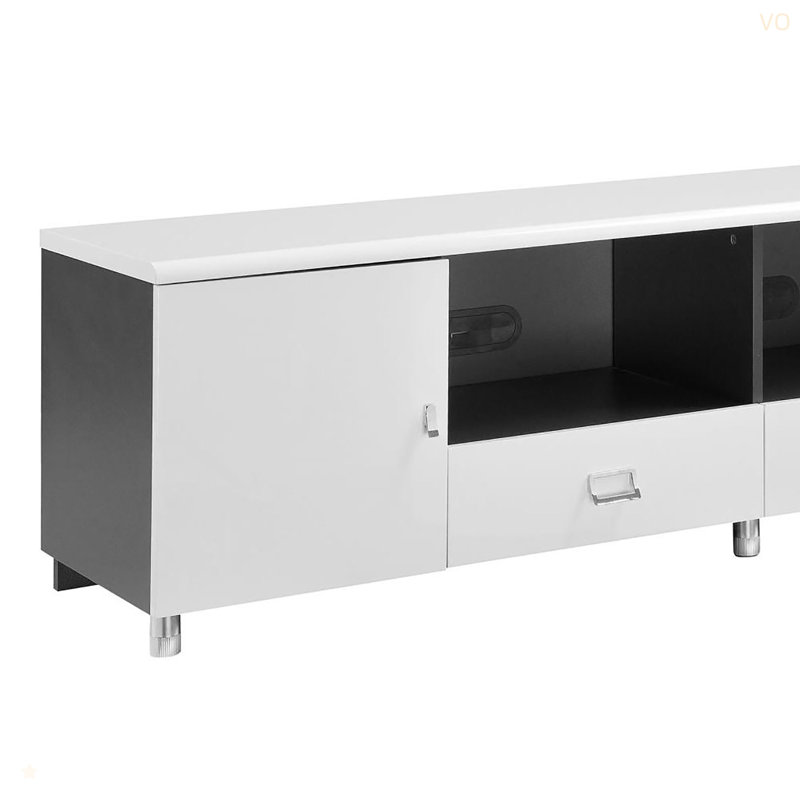 Console à 2 tiroirs blanc brillant