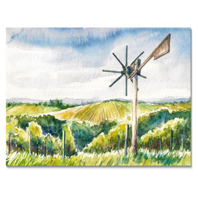 Watermill In Italian Landscape - peinture sur toile