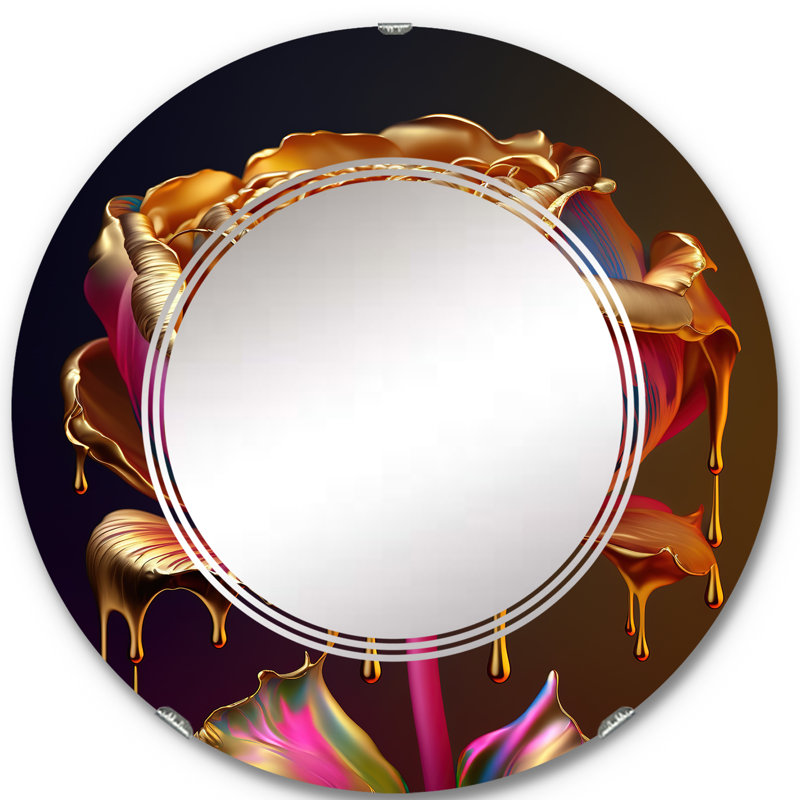 Miroir mural Priyana Rainbow Peony, 24 po x 24 po