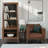 Teton 74 inch high Bookcase Pier Cabinet, No Assembly Required, Rustic Buckeye and Black Finish