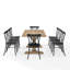 Table de salle à manger à tréteaux avec chaises en acier Heymann-55036185