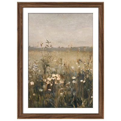 Art mural vintage rétro encadré pour chambre à coucher - 26 po x 36 po brun