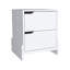 Table de chevet avec 2 tiroirs, table de bout avec base robuste, blanc