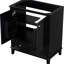 Base d'armoire de salle de bain 30 po en noir, bois massif et meuble-lavabo avec portes et tiroir, multifonctionnel, tablette réglable, assemblage requis 30 po, fonctionnel, nécessaire-300167849-300167830