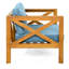 Fauteuil club bleu en bois avec coussin pour les espaces extérieurs, la finition et le coussin de siège spacieux, pour une utilisation confortable