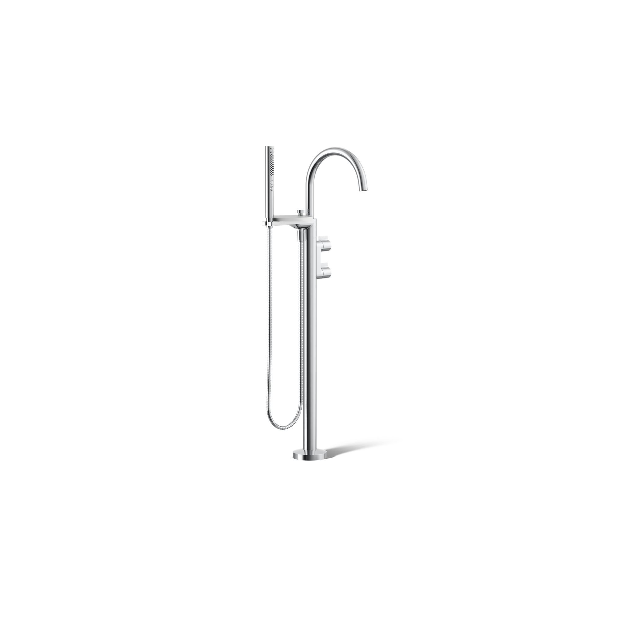 Components Floor-Mount Bath Filler Trim, Polished Chrome, Knob Handle