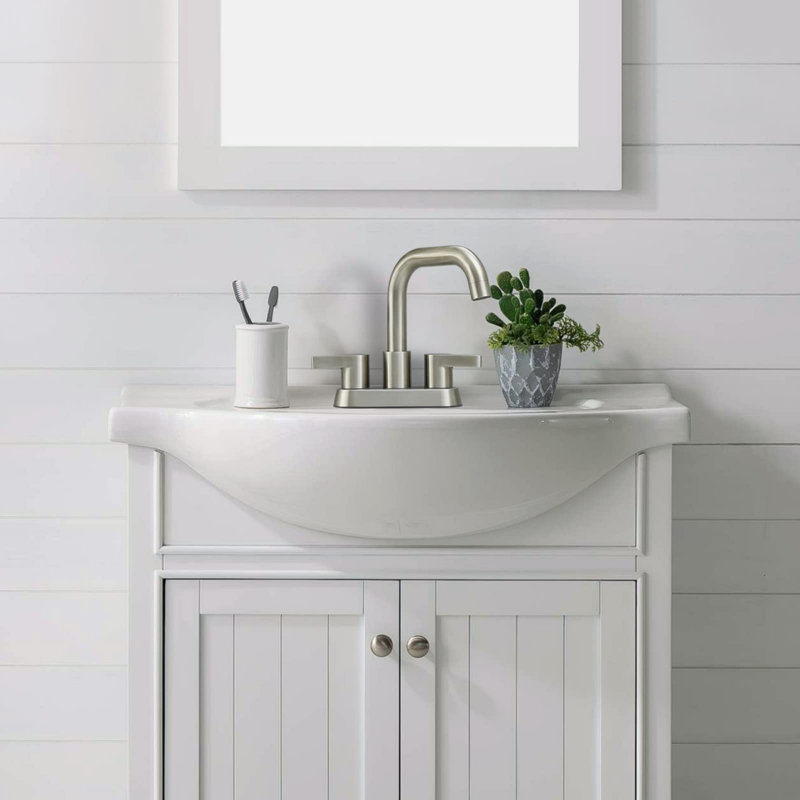 Robinet de salle de bain avec bec tournant à 360 degrés, Nickel brossé