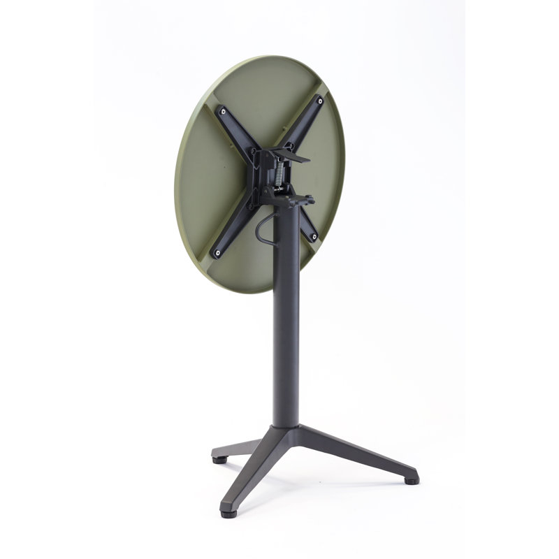 Aule Round Metal Folding Outdoor Bistro Table , 55.5cm cm W 55.5cm cm D, Reed green