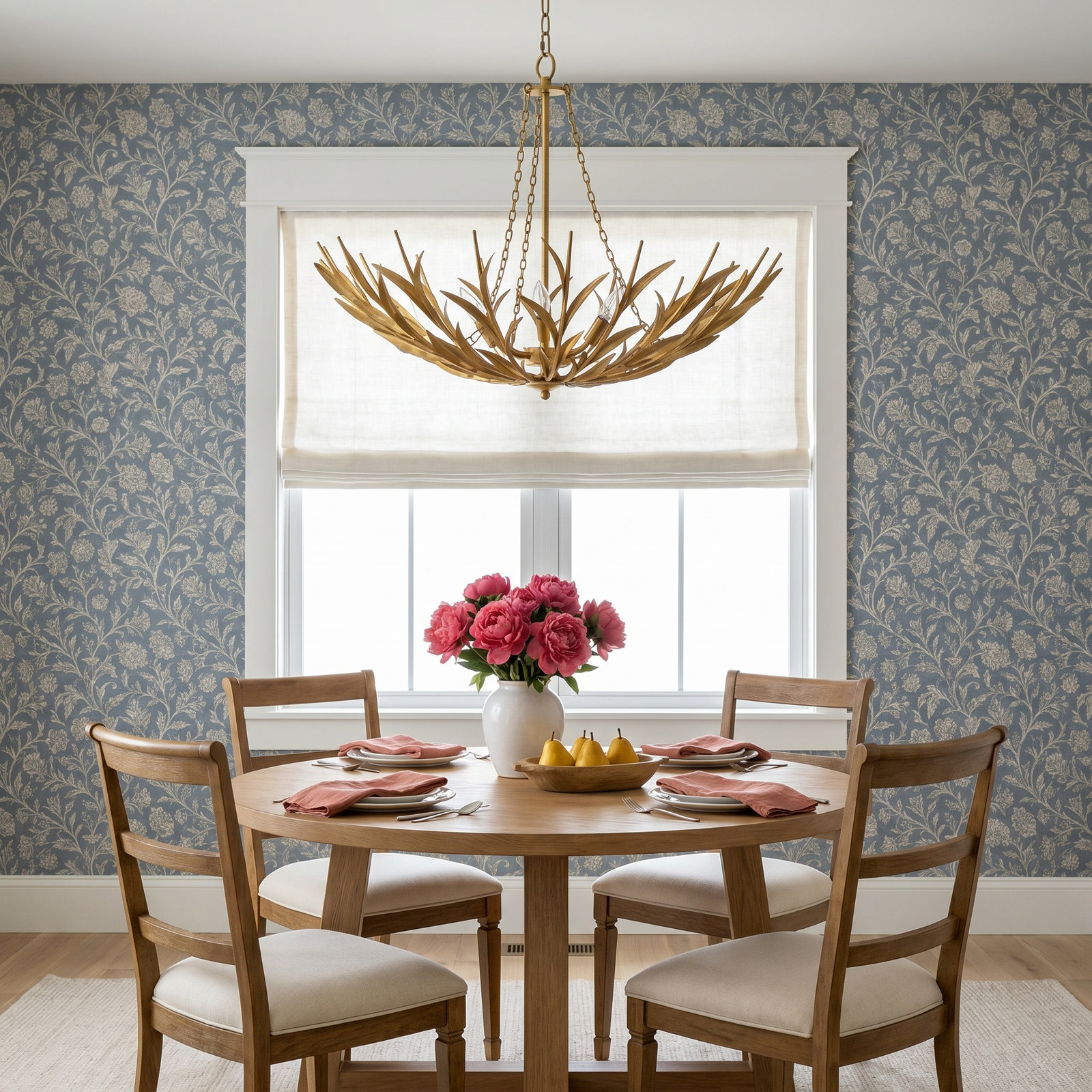 River Reed 6 - Light Dimmable Chandelier, Antique Gold Leaf
