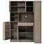 Buffet traditionnel autoportant avec huche, grande armoire de rangement pour garde-manger avec armoire latérale coulissante, armoire d'appoint