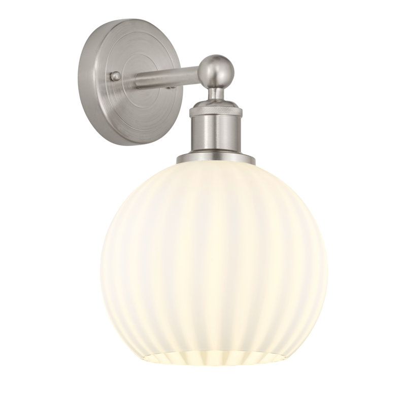 Applique murale 1 lumière Edison Venetian, H 12,25 po x l 8 po x P 8,5 po, Nickel satiné