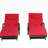 Outdoor Wicker Long Reclining Chair Set of 2 with Cushions-1893226357