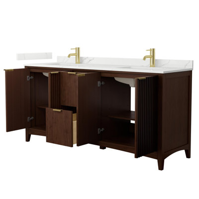 Palmilla 72" Freestanding Double Bathroom Vanity with Quartz Top