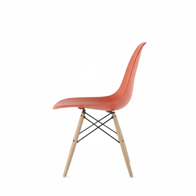 Chaise en plastique Neveyah, Orange doux