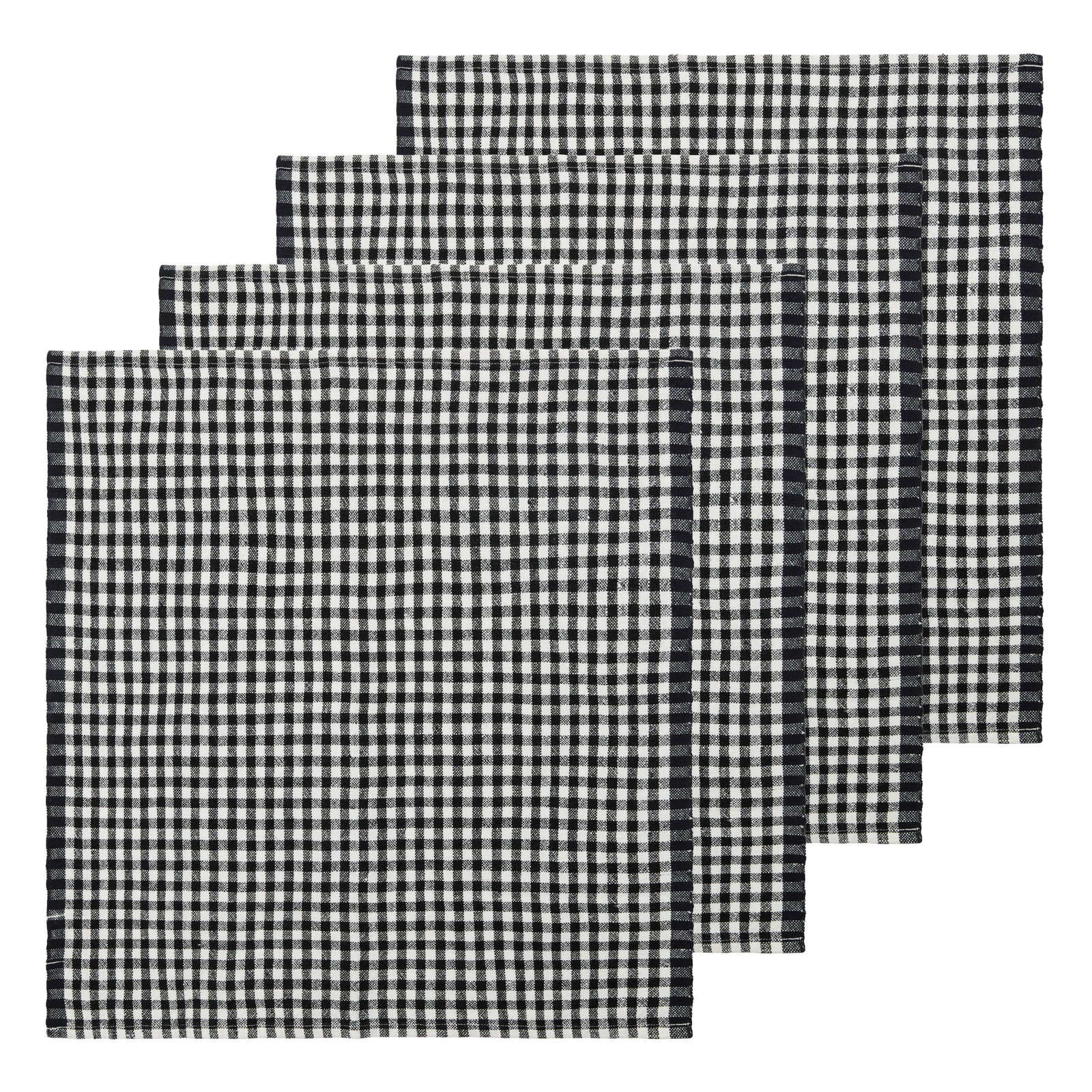Reversible Linen Napkin, White with Black Trim