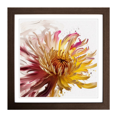 Chrysanthemum Gestural Art - Framed Print
