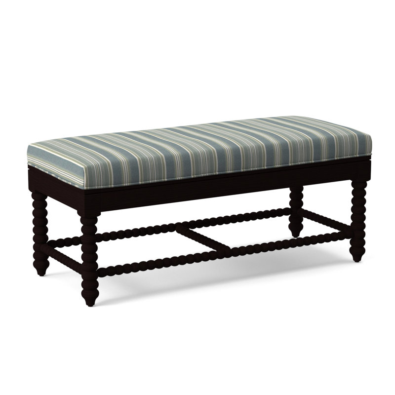 Lind Island Upholstered Bench, Tropical Foliage; 0505-64, Java Finish