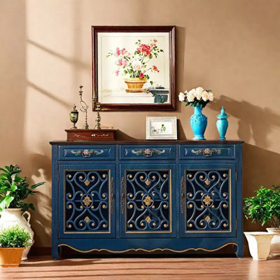 Console en bois d'hévéa massif