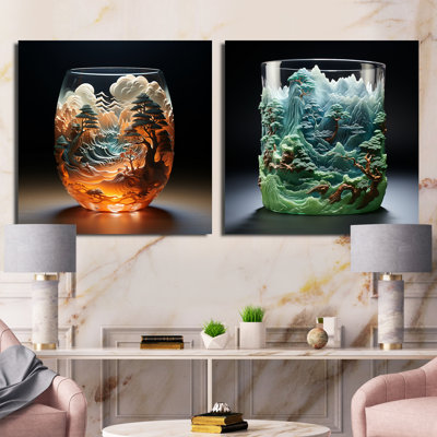 Ensemble de 2 verres à vin Modern Forest
