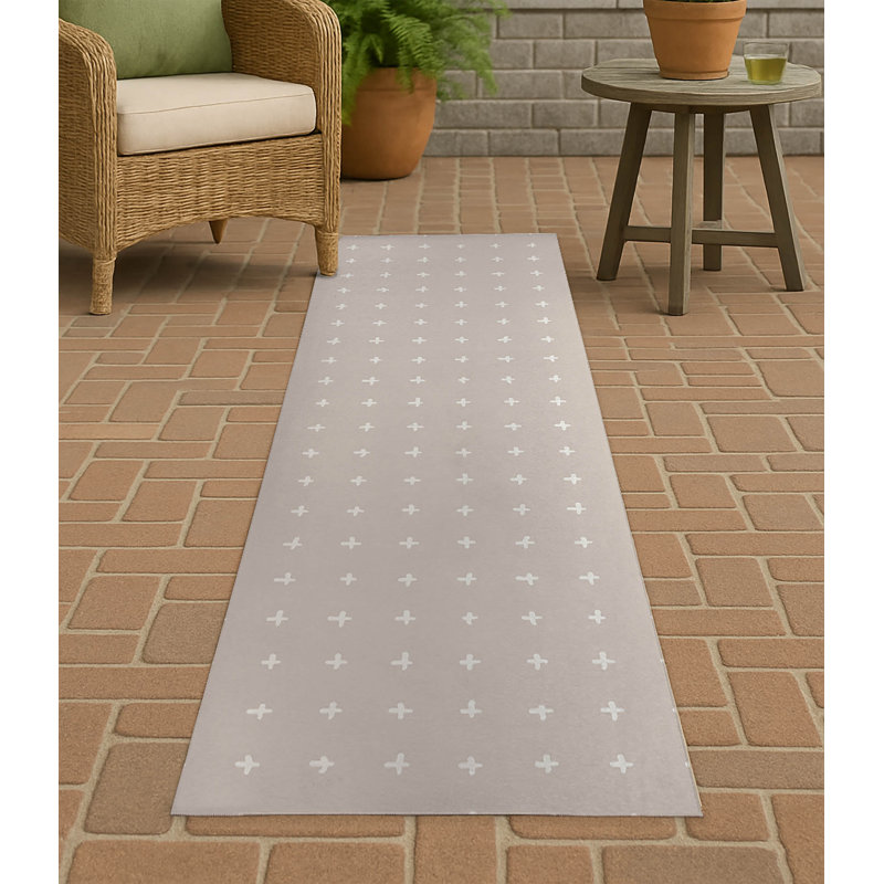 Tapis d'extérieur antidérapant Criss, Tapis de couloir 2 pi 6 po x 8 pi