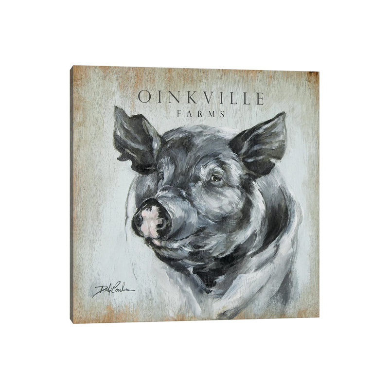 OinkVille Farms by Debi Coules - Wrapped Canvas Gallery-Wrapped Canvas Giclée, 30.48 cm H x 30.48 cm W