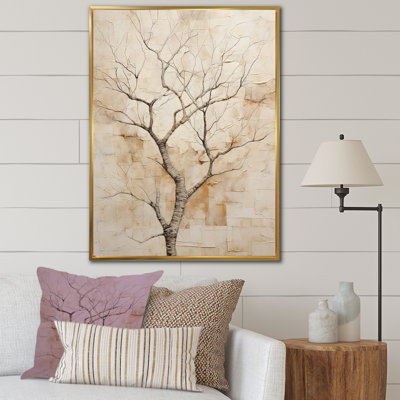 Minimalisme sycomore beige solitude II, reproduction sur toile