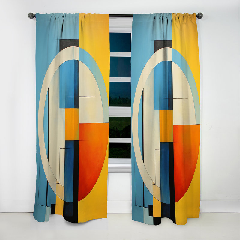 Clanton - Midcentury Abstract Blackout Curtain - 1 Panels, 52" W x 84" L