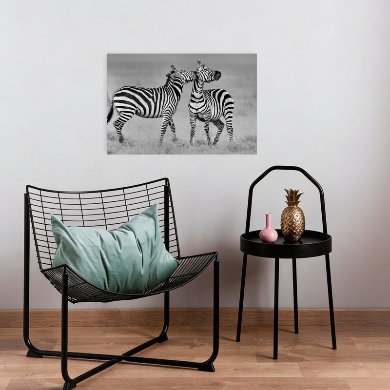 Art mural zébré ludique contemporain, 16" H x 24" W