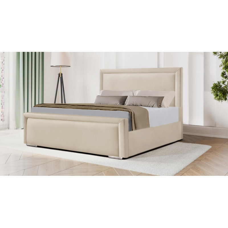 Cihat Upholstered Bed, Cream, Double (4'6)