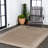 Caherty Lido Traditional Casual Pinstripe Border Beige/Cream Indoor/Outdoor Rug-562900840