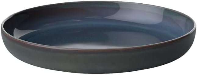 Villeroy & Boch Crafted Denim Deep Plate/Pasta Bowl, 8.5 in, 27 oz, Premium Porcelain, Blue