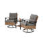 Ensemble de conversation pour patio extérieur (1 table et 2 chaises berçantes et pivotantes)
