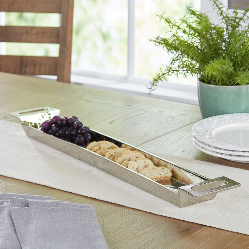 Plateau rectangulaire Guthrie, l 27,5 po x P 4,25 po, Nickel