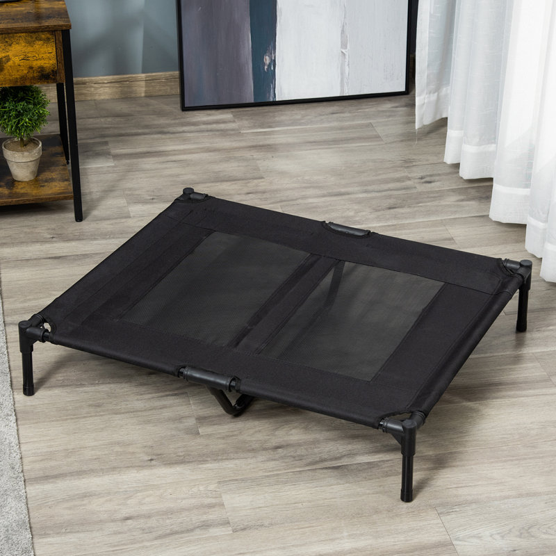 Large Raised Dog Bed Outdoor Indoor Mesh Pet Cot Metal Frame Black
