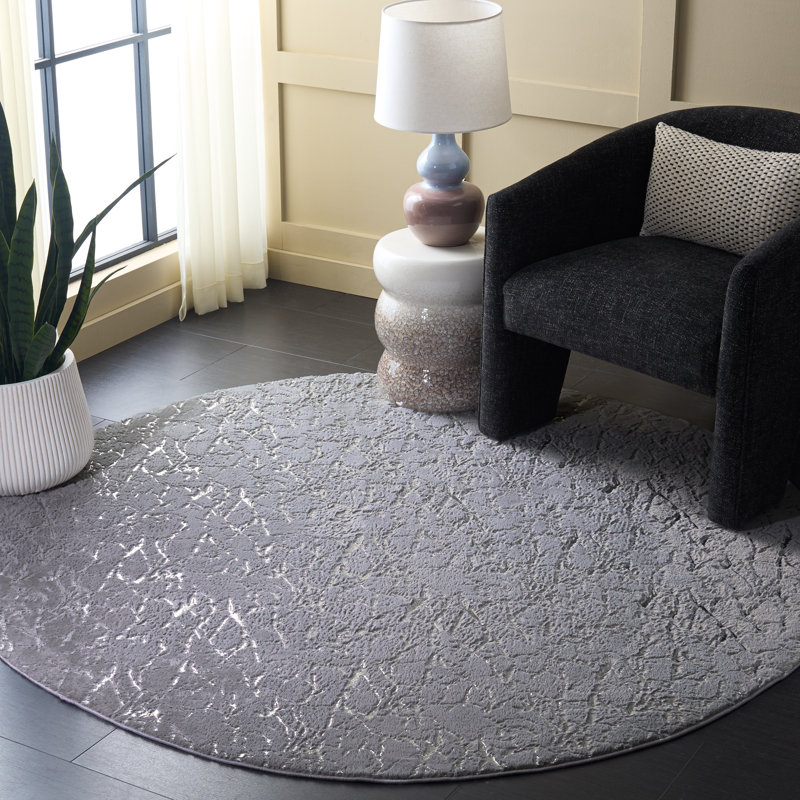 Tapis en fausse fourrure de lapin, Rond 6 pi