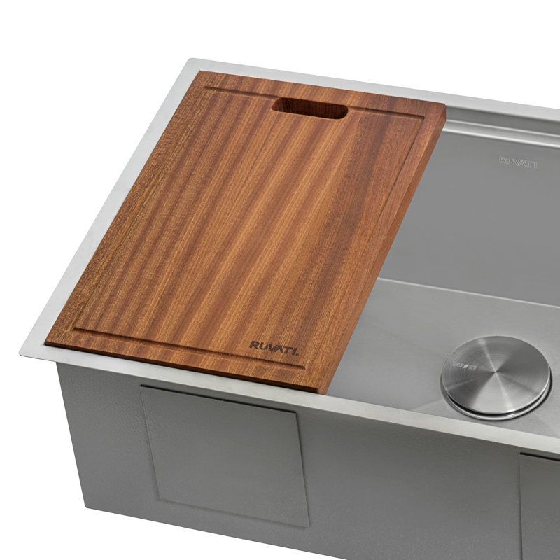 Ruvati Mahogany Wood Cutting Board, 17.125" H x 11" W x 0.875" D