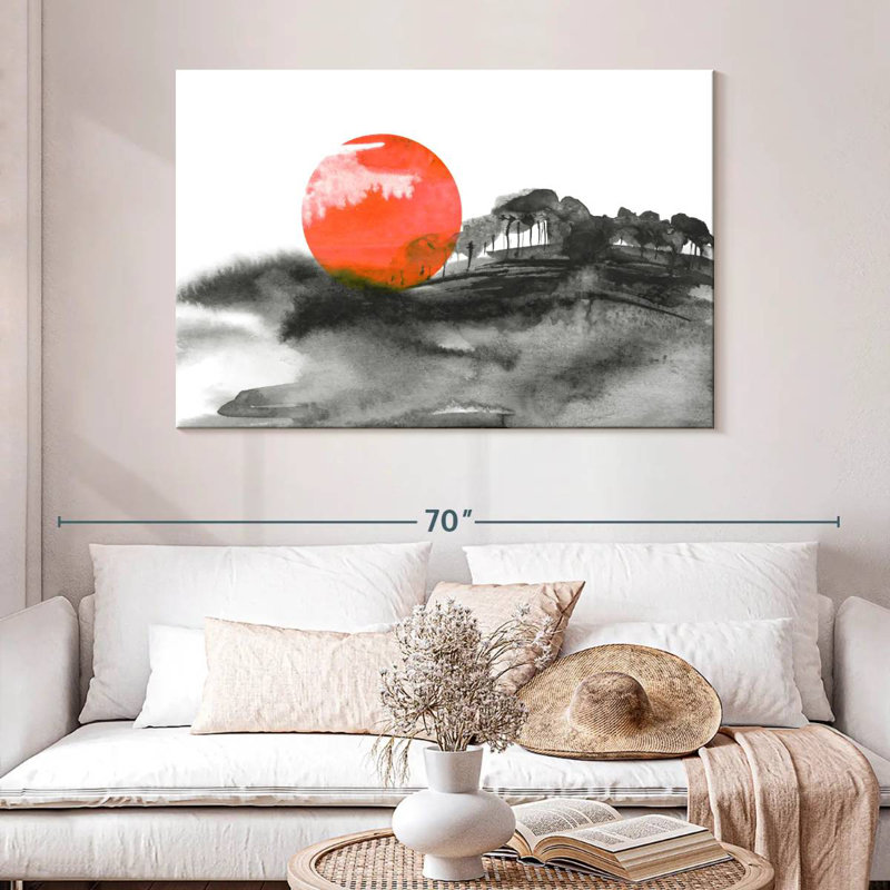 Coucher de soleil japonais Avery, H 32 po x l 48 po