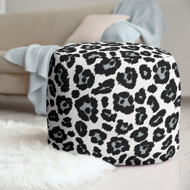 Repose-pieds standard à imprimé animalier 20,5 ", Blanc