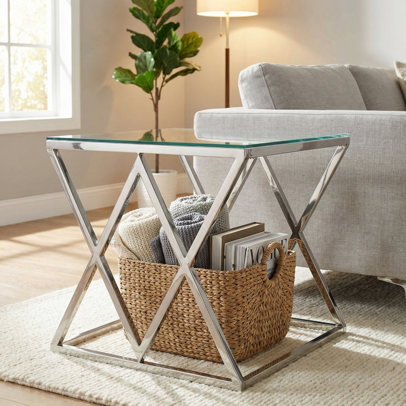 Lorden Glass Top End Table
