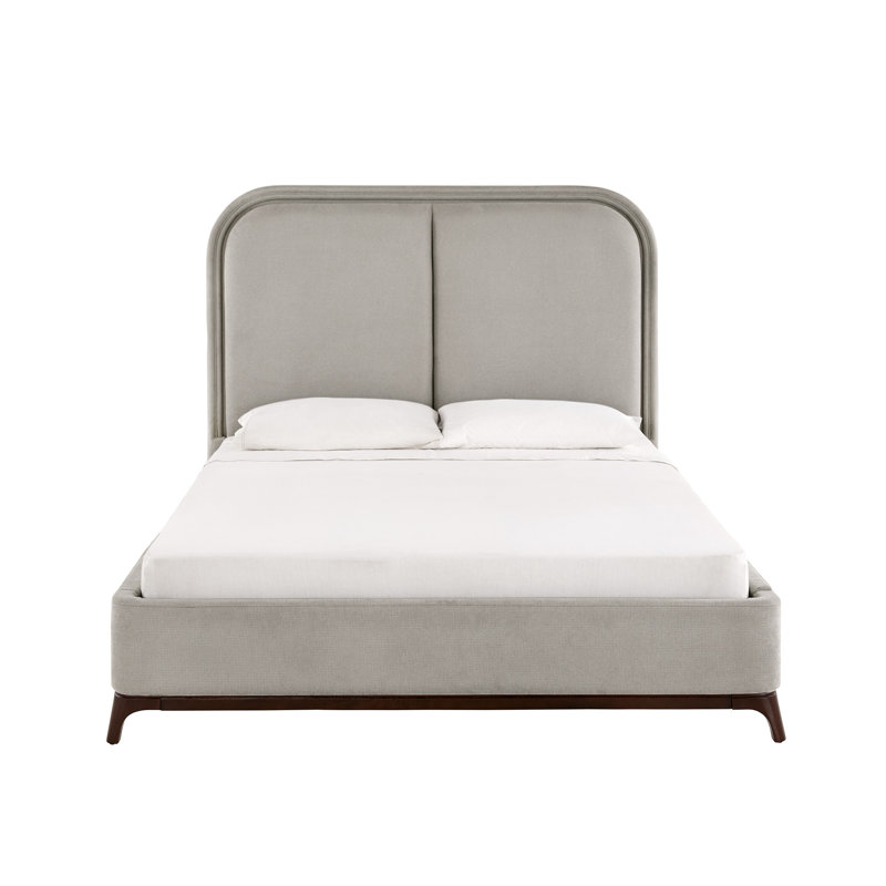 Lit plateforme tapissier Savannah, Grand, Gris