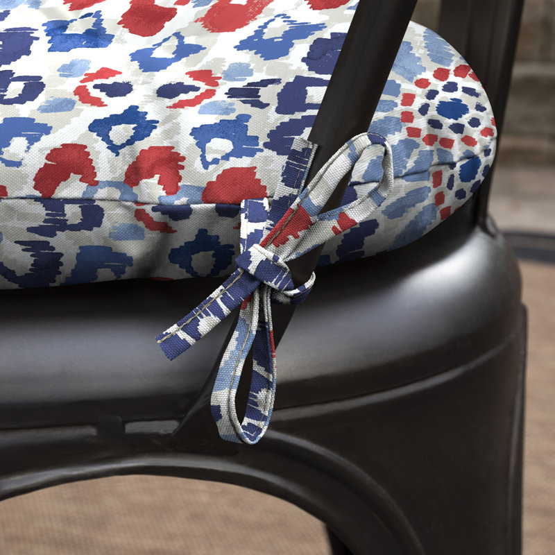 ARDEN Outdoor Seat Cushion, Blue/Red/Gray