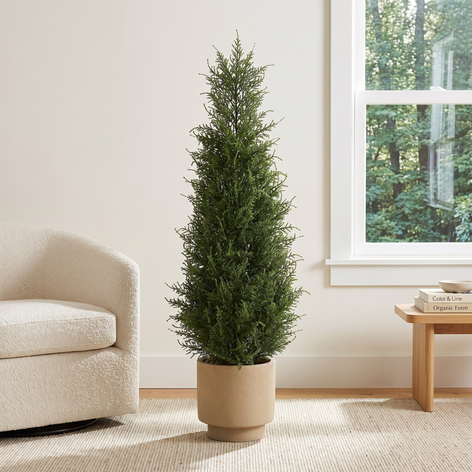 Adcock Cypress Topiary in Pot, 36" H x 12" W x 12" D