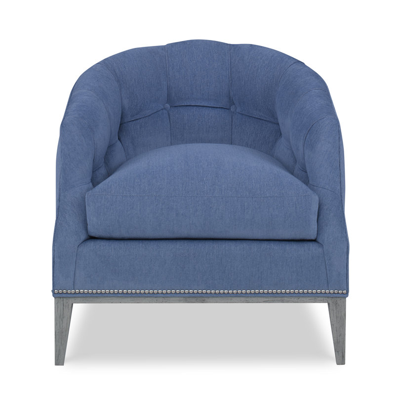 Chaise Calvert, Noyer américain, Petit laiton antique, Filigrane ivoire 100% polyester