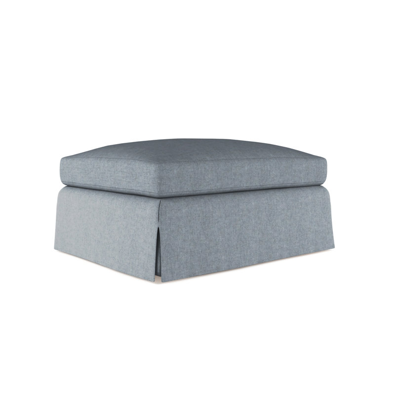 Ludlow Ottoman, Plush Velvet Oyster, Weathered