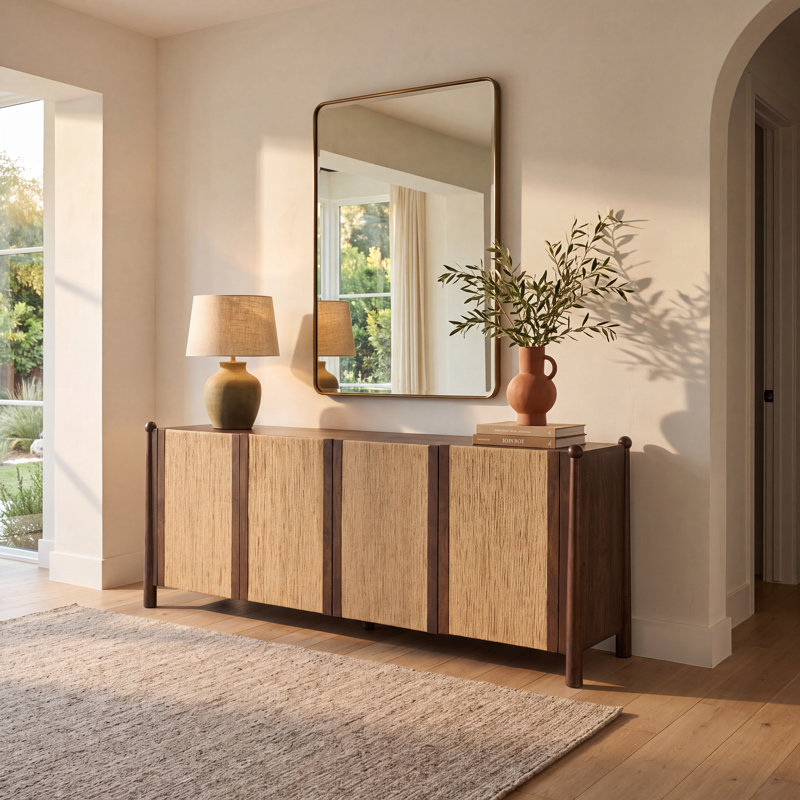 Aino Adeline 85" Wood Paper Rope Sideboard